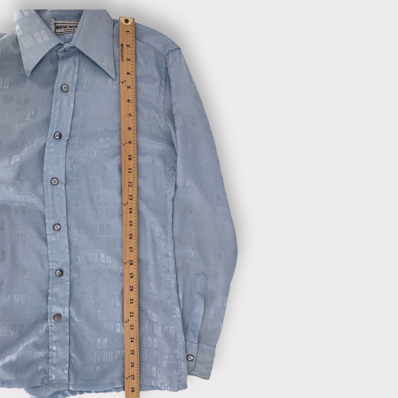 Vintage 70's Wayne Rogers Disco Polyester Shirt Size S/M - Picture 9 of 10